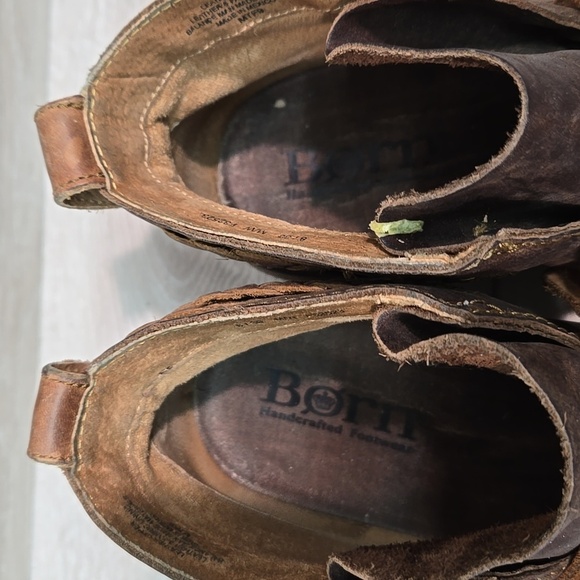 Born Women Brown Leather Ankle Boots Shoes Sz 8 - Picture 4 of 12